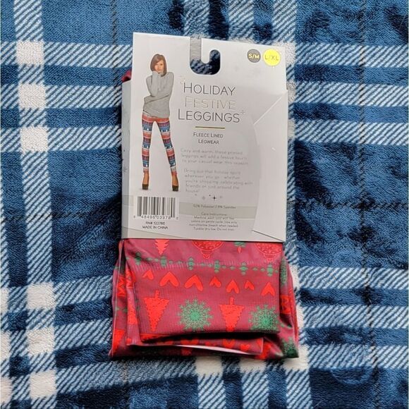 Blue Star Holiday Festive Leggings - Picture 2 of 2